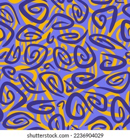 Resumen de patrón sin fisuras dibujado a mano con círculos concentrados deformados. Ilustración gráfica étnica con formas redondeadas irregulares. Diseño minimalista sencillo. Dibujo. Para papel pintado, tela, textil.