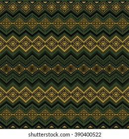 Abstract hand drawn seamless pattern. Boho chic style wallpaper with ethnic aztec elements.