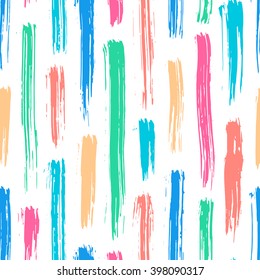 Abstract hand drawn seamless pattern, brush strokes texture