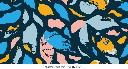 Resumen de un patrón abstracto sin fisuras dibujado a mano.Plantilla de moda para su diseño. Fondo moderno para el papel, papel pintado, cubierta, tela y otros usuarios. Ilustración vectorial.