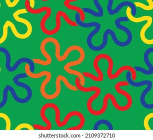 Abstract Hand drawn seamless print pattern for textile design and fabrics.