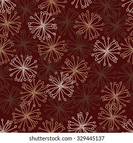 Abstract hand drawn seamless vector pattern on chocolate background.