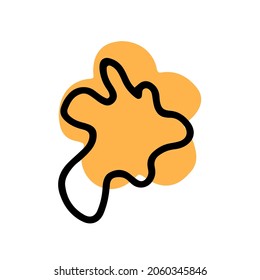 Abstract hand drawn shape. Doodle form. Vector illustration.