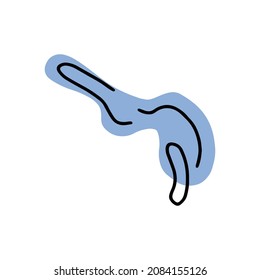 Abstract hand drawn shape. Doodle form. Vector illustration.