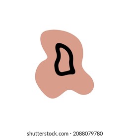 Abstract hand drawn shape. Doodle form. Vector illustration.