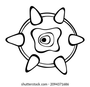 Abstract hand drawn shape. Doodle nature form, isolated on white background. Abstract nature icon. Vector illustration.