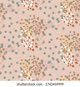 Abstract hand drawn shape seamless pattern in pastel color. Can use for print, template, fabric, presentation, textile, banner, poster, wallpaper, digital paper.