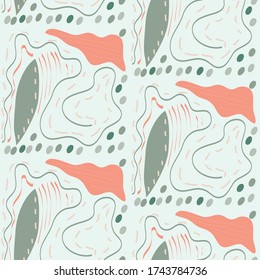 Abstract hand drawn shape seamless pattern. Can use for print, template, fabric, presentation, textile, banner, poster, wallpaper, digital paper.