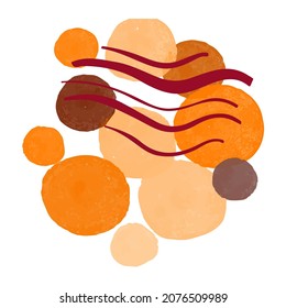 Abstract Hand drawn  Shape.Doodle paint brush strokes, boho wall inspiration.