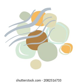 Abstract Hand drawn  Shape.Doodle paint brush strokes, boho wall inspiration.