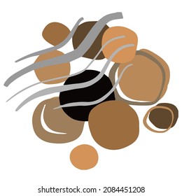 Abstract Hand drawn  Shape.Doodle paint brush strokes, boho wall inspiration.
