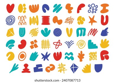 Abstract hand drawn shapes graphic elements