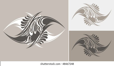 Abstract hand drawn shapes in tattoo style. Great for t-shirt design.