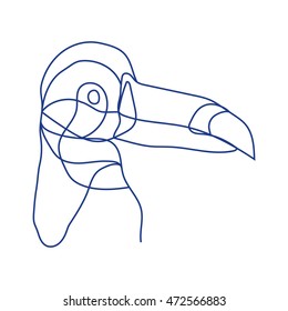 Abstract Hand drawn sketch of bird Toucan. Vector illustration.