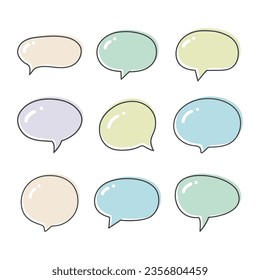Abstract hand drawn speech bubble isolated vector illustration on white background.
