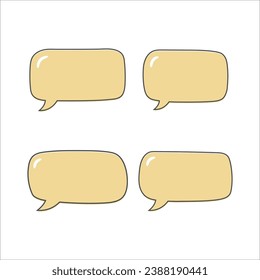 Abstract hand drawn speech bubble isolated vector illustration on white background.