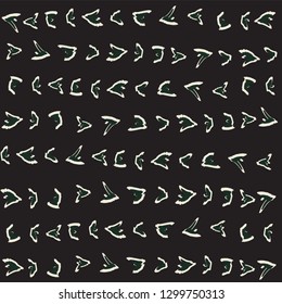 Abstract hand drawn spiky organic forms ressembling thorns arranged in horizontal rows. Seamless vector pattern in a modern tribal style. For textile, home decor, fashion stationery, backdrops, web