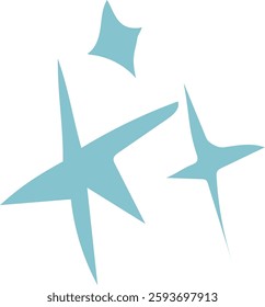 Abstract Hand Drawn Stars Vector Illustration
