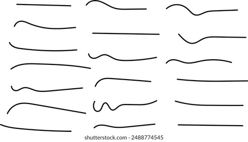 Abstract hand drawn stroke underline vector illustration.