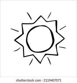 abstract hand drawn sun or star in doodle style, single doodle element