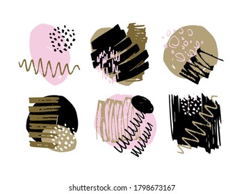 Abstract hand drawn template design elements. Abstract art set for poster, web, banner.