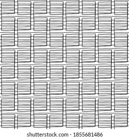 Abstract hand drawn texture, background, seamless pattern vector. Black lines.