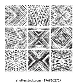 Abstract hand drawn textured background. Vector set of tracing  textures , square pattern