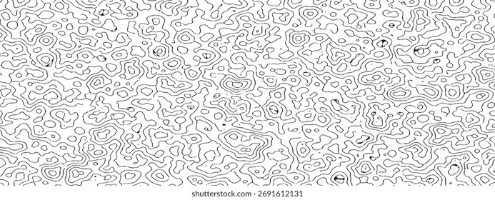 Abstractas dibujado a mano Mapa topográfico Líneas de contorno Diseño de patrones sin fisuras