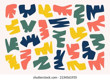 Abstract hand drawn trendy element for design decoration. organic retro blob. creative blot shape. minimal matisse vetor graphic