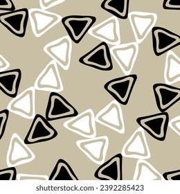 Abstract hand drawn triangles pattern. Vector Illustration.