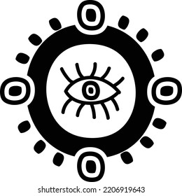 Abstract Hand Drawn Tribal Shape of Eye Symbol Design Element