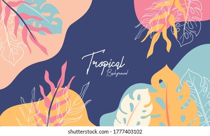 Abstract hand drawn Tropical background vector illustration