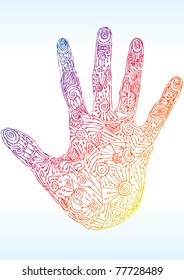 abstract hand drawn unique hand vector