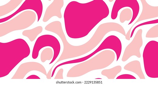 Resumen Dibujo a mano Diversas formas Objetos vectoriales Ilustración moderna contemporáneo Patrón sin inconvenientes Colores de moda Perfecto para la impresión de tela de Allover Impresión Fuchsia Tonos blancos rosados Pastel