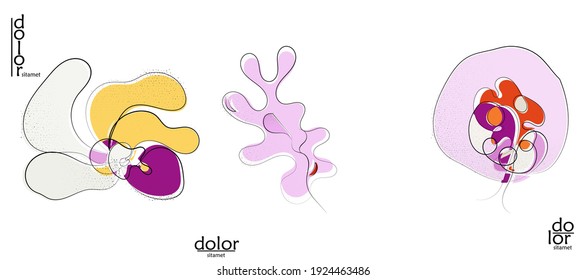 Resumen del logo artístico vectorial dibujado a mano aislado en blanco. Ilustración artística de línea con textura. Colores planos retro diseño ecológico de alimentos ecológicos naturales. Doodle vegetal orgánico sano.