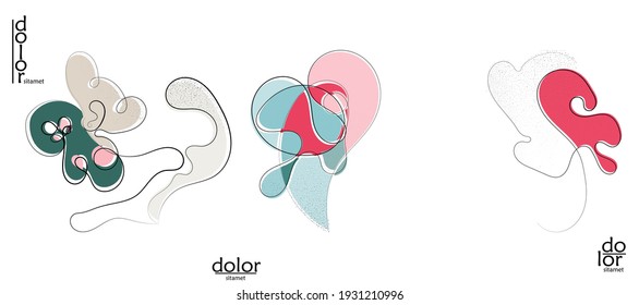 Resumen del logo artístico vectorial dibujado a mano aislado en blanco. Ilustración artística de línea con textura. Colores planos retro diseño ecológico de alimentos ecológicos naturales. Doodle vegetal orgánico sano.