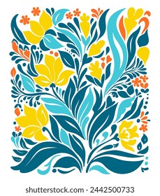 Abstract hand drawn vector graphics, drawn folk groovy illustration flower groovy Y2K set. Vector posters in trendy retro psychedelic style. Aesthetic hippie. Girly cute design