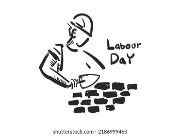 
abstract hand drawn vector illustration, world labor day