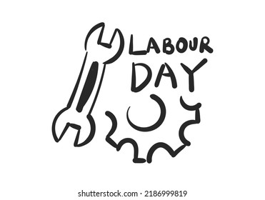 abstract hand drawn vector illustration, world labor day

