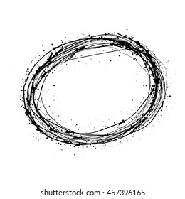 abstract hand drawn vector ink spot