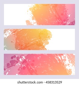 abstract hand drawn vector ink spot. banners with brush stain