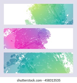 abstract hand drawn vector ink spot. banners with brush stain