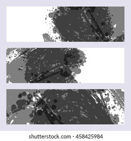 abstract hand drawn vector ink spot. banners with brush stain