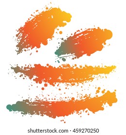 abstract hand drawn vector ink spot. brush stain set