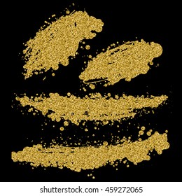 abstract hand drawn vector ink spot. brush stain set.