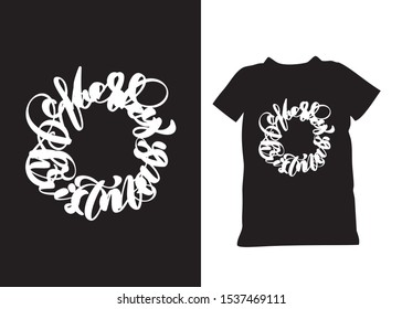 Abstract hand drawn vector lettering. White calligraphic isolated text. typography quote for holiday t-shirt, banner, design