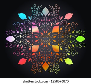 Abstract hand drawn vector ornament. Decorative design element. 