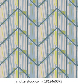 Abstract hand drawn vector seamless pattern. Floral motifs, rough pain texture, natural earth colors. Dots blobs marker brush strokes create artistic background.