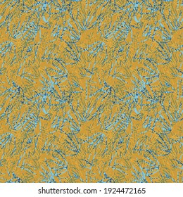 Abstract hand drawn vector seamless pattern. Floral motifs, rough pain texture, natural earth colors. Dots blobs marker brush strokes create artistic background.