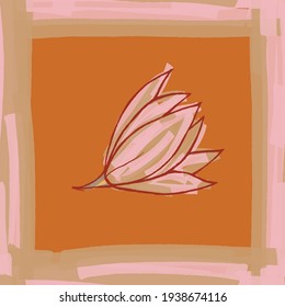 Abstract hand drawn vector seamless pattern. Floral motifs, rough pain texture, natural earth colors. Dots blobs marker brush strokes create artistic background.